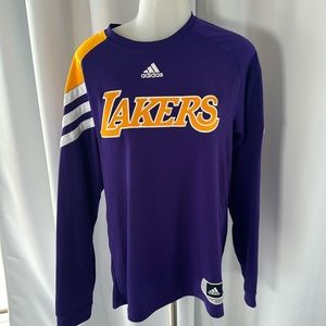 Lakers Adidas Long Sleeve Jersey Patch on Sleeve Sz M